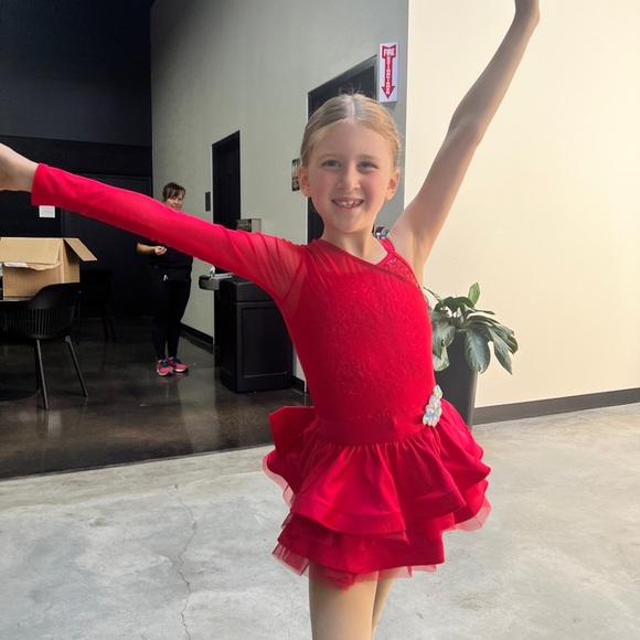 Weissman red jazz dress- size IC - Picture 2 of 6